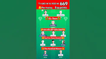 LNS W Vs NOS W The Hundred Women S Match Prediction LNS W Vs NOS W Dream Team Fantasy Prediction 