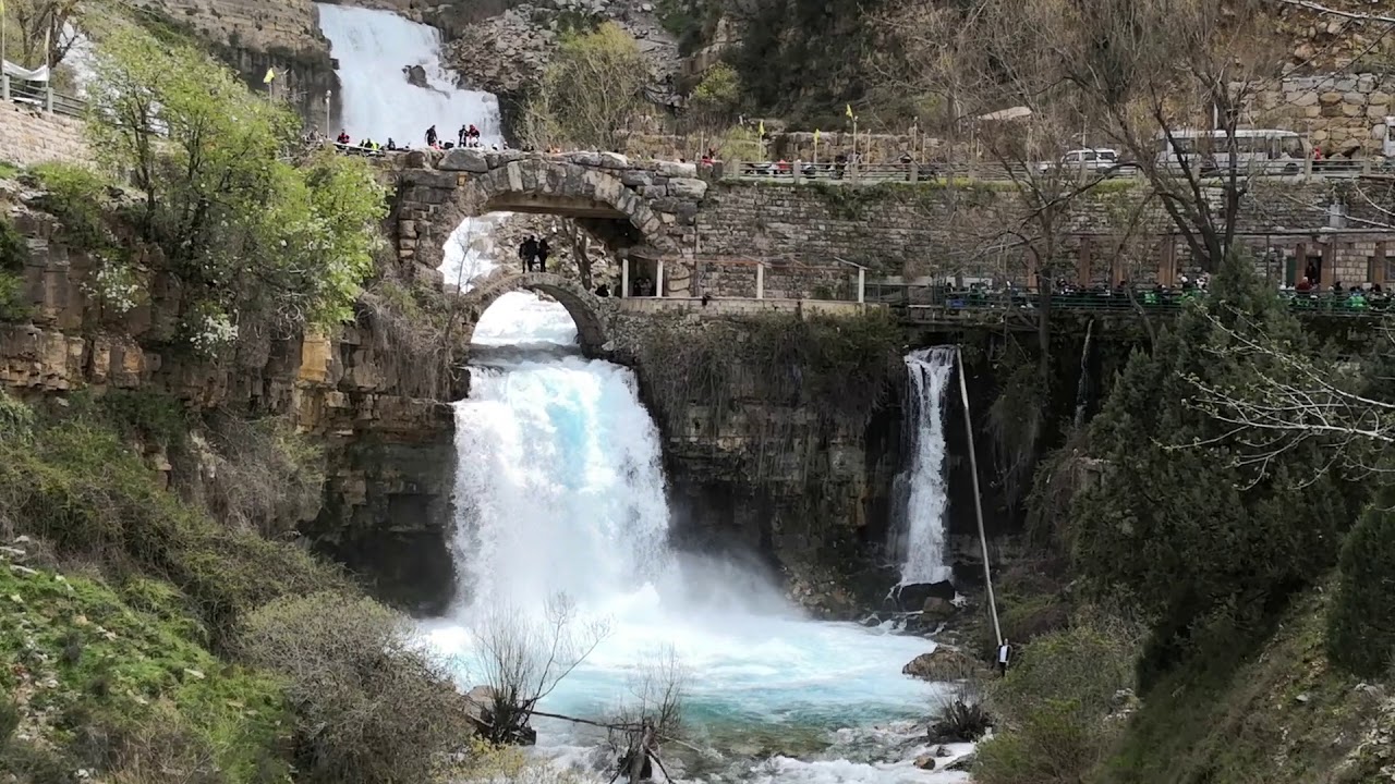 Afqa Waterfall During Spring Time In Lebanon شلال أفقا لبنان في