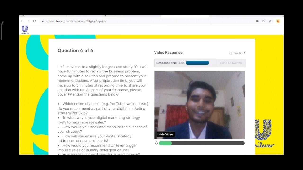 Hirevue unilever interview youtube