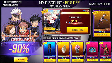 Ff x Jujutsu Kaisen Mystery Shop Event 🤯💥| free fire new event| ff new event | new event free fire