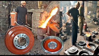 Manufacturing of a truck brake drums // How to Produce brake drum in Local Factory