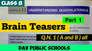 DAV class 8 maths chapter 11 Brain Teasers Q.N. 1 (A and B )