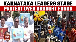 Karnataka CM And Deputy CM Stage Protest Against Central Government | Bengaluru Water Crisis