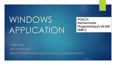 WINDOWS APPLICATION IN VB.NET