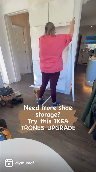 IKEA TRONES shoe storage glow up #ikeahack #ikeauk #homedecor #interiordesign #diy
