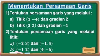 Cara Mudah Menentukan Persamaan Garis Lurus