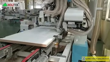 Máy Đục Ổ Khóa Và Bản Lề Cửa CNC HT-D2400CNC, xử lý 4 cạnh + mặt cửa Siêu Nhanh