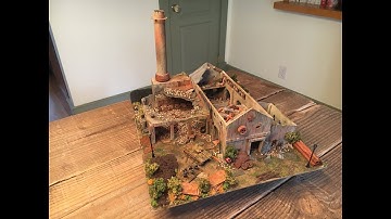 Wargaming 15mm Terrain build WWII scratch built Stalingrad  ruined factory