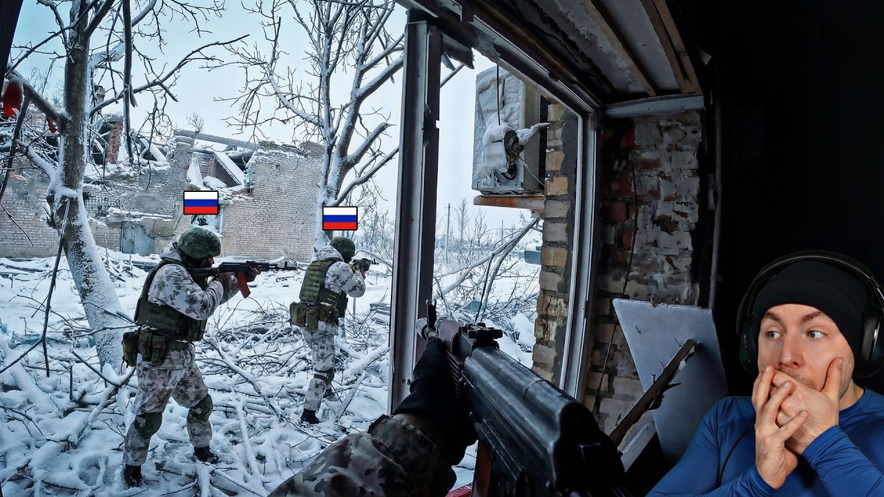 Видеозапись ближнего боя, снятая на GoPro: российские войска пытаются штурмовать украинские позиции.