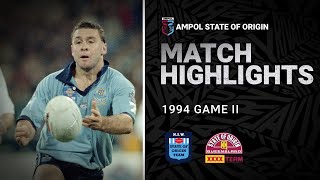 NSW Blues v QLD Maroons Match Highlights | Game II, 1994 | State of Origin | NRL