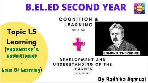 B.EL.ED 2nd Year || Topic - 1.5 Laws of Learning || For TET