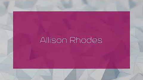 Allison Rhodes - appearance