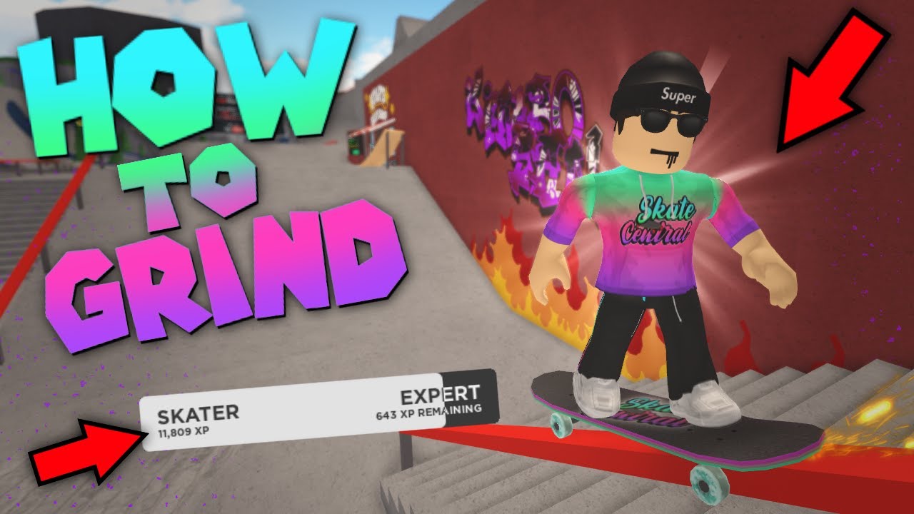How To Grind Rails Like A Pro In Roblox Skatepark Youtube - how to ride a skateboard on roblox