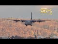 (4K) Lockheed Martin C-130 Hercules USAF 08-8602 arrival at Stuttgart Airport STR EDDS