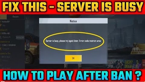 #PubgServerBan FIX SERVER IS BUSY PROBLEM - PUBG MOBILE / LITE || HOW TO PLAY PUBG AFTER BAN ?