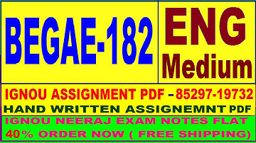 begae 182 solved assignment 2021-22 / BEGAE 182 solved assignment in English /solved assignment free