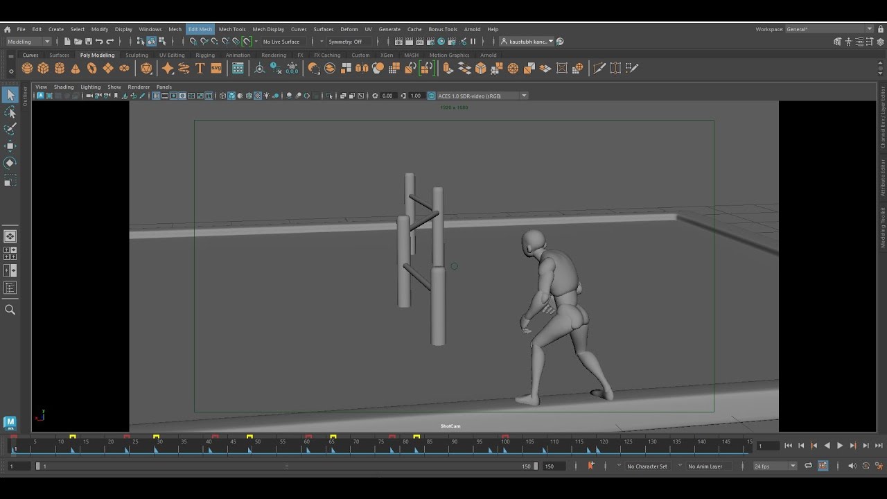 Animation Practice - Body Mechanics 07 (Maya Animation) - YouTube