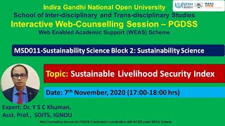 Sustainable Livelihood Security Index