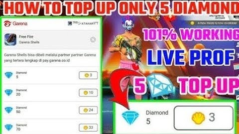 How to top up garena shell + diamond || Top up just 5 diamond free fire ||