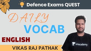 Daily Vocab | Lecture-1 | English for CDS/NDA 2020 | Vikas Raj Pathak