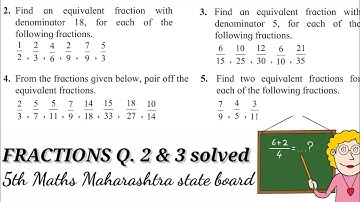 Fractions 5th class Maths problem set 17 Q 2 & 3 solved| Maharashtra state board | #maths #fractions