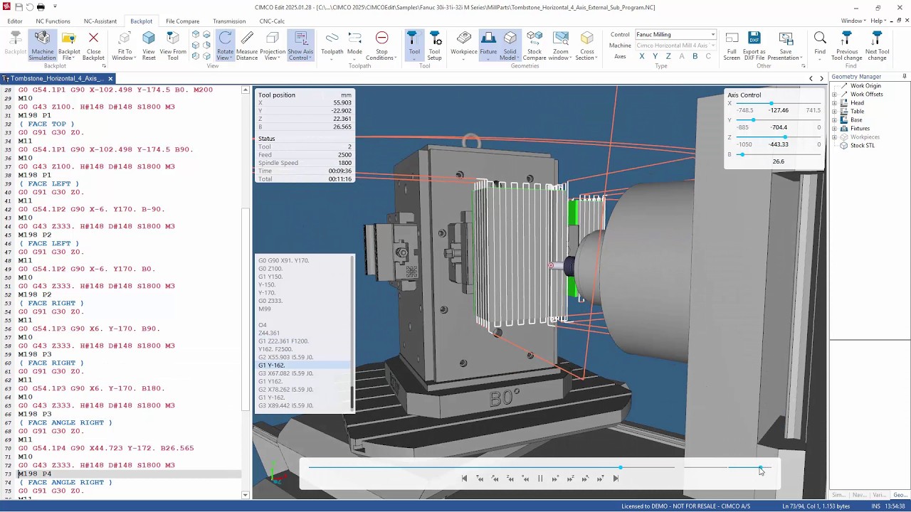 Просмотреть подпрограммы в CIMCO Edit 2025