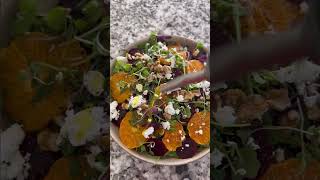 The EASIEST Arugula Salad with Beets, Oranges and Goat Cheese