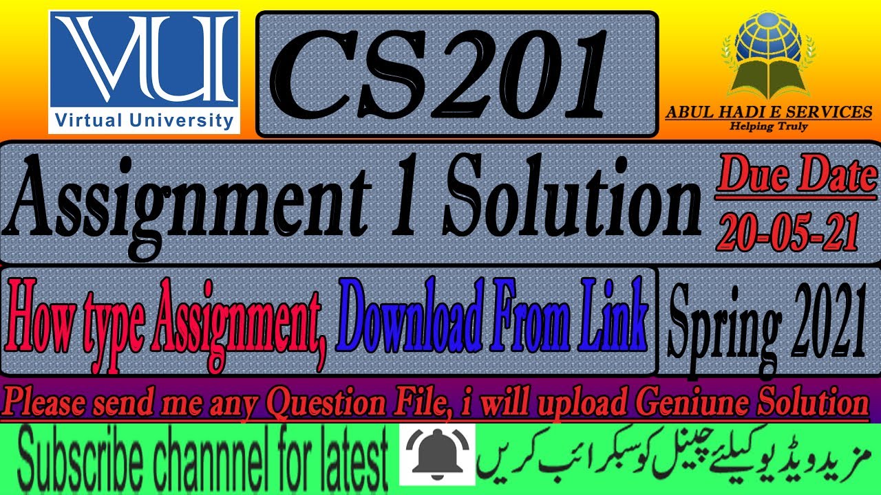 assignment solution cs201