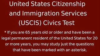 United States Citizenship and Immigration Services (USCIS) [HD] Civics Test Complete With Audio screenshot 5