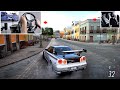 Forza Horizon 5 - Drifting Skyline R34 in City (w/900° Steering Wheel Setup)