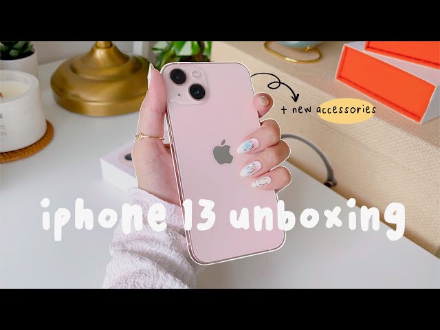 Unboxing iPhone 13 Pink 🍎 + Cute Accessories 🌷