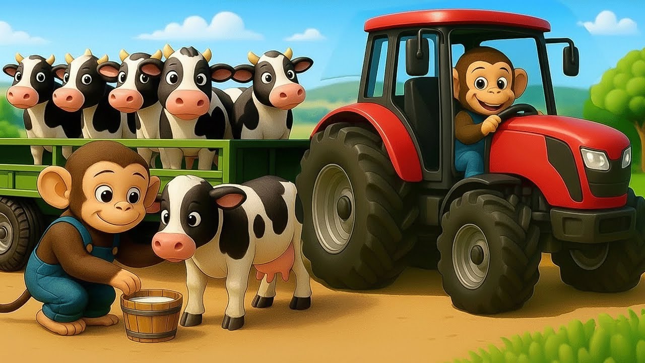 Cows Milked for Export! Monkey Farmer Drives Tractor to Deliver Fresh Milk and Earn Huge Profit 🐄🚜💰💵