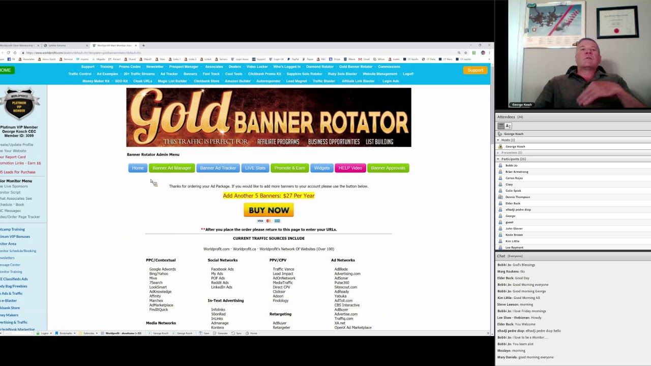 World Profit Home Business & Affiliate Marketing Training with George Kosch for 17 May 2019