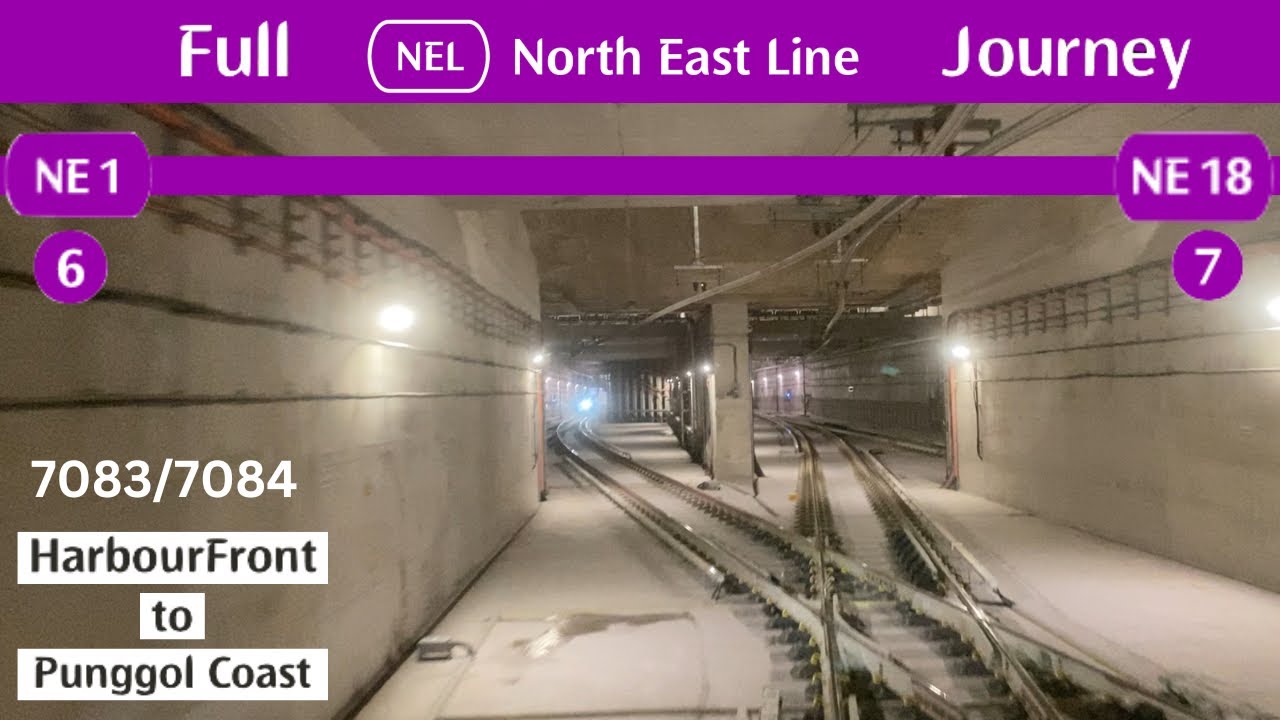 [SBST NEL] Full Journey - HarbourFront to Punggol Coast [7083/7084] (Tunnel View)