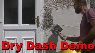 HOW I PATCH DRY DASH RENDER,ROUGHCAST,PEBBLE DASH DEMO PART 1