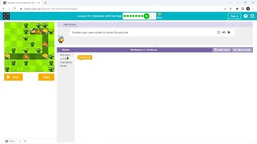 L25-8 |Code.org | Express-2021 | Lesson 25: Variables with the Bee | level 8