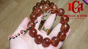 Vòng thạch anh tóc đỏ đồng trong vắt cực nhiều size 18-20mm