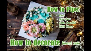 Korean Buttercream - How to Decorate Round Cake