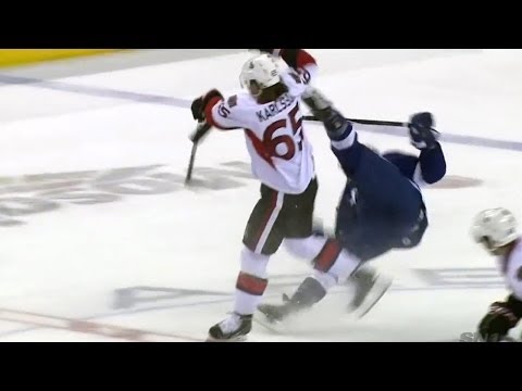 Karlsson Big Open ice Hit on Ryan Callahan (10/11/14)