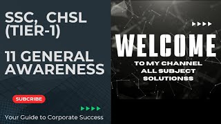 SSC CHsL (Tier -1)  11 General Awareness// Previous year general Awareness #entrance #important