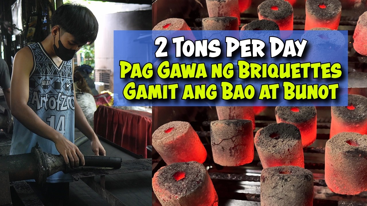 Pag Gawa ng Briquette Gamit ang Bao at Bunot, 2 Tons Per Day