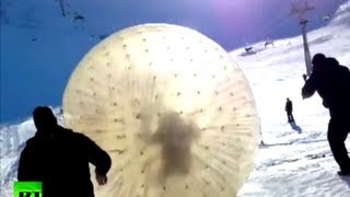 Dramatic video: Deadly zorb tragedy at Russian ski resort caught on camera