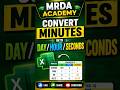 Convert Minutes into Days, Hours &amp; Seconds in Excel | Easy Formula Trick #excel #viral #shorts