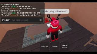 Playing Tickle RP On Roblox With A Friend.