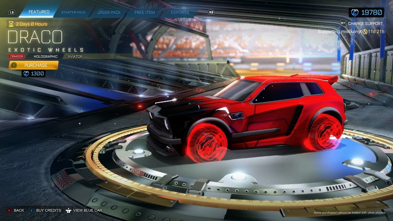 ROCKET LEAGUE ITEM SHOP - *NEW* Holographic Crimson Draco Exotic Wheels - 30.12.20
