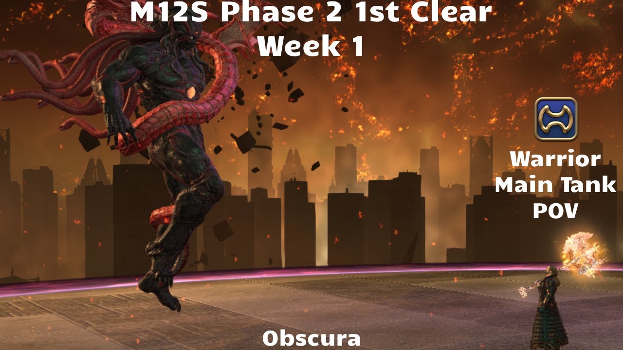 FFXIV - M12S Phase 2  First Clear - Week 1 - Warrior MT POV - Obscura