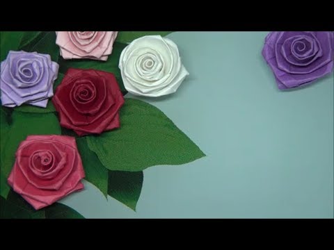 ペーパーフラワー 紙を折って作るペーパーローズの作り方 Diy Paper Flower How To Make Paper Rose By Folding Paper Youtube