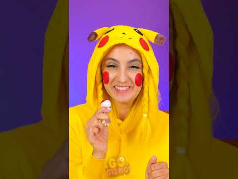 حيلة جمال بالون بيكاتشو ماكياج سحري مضحك 