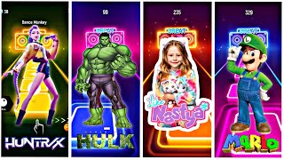 Tiles hop game, Nastya  vs Hulk vs Rumi vs Mario # screenshot 3