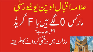 AIOU result error,0 marks,F grade,Fail  issue